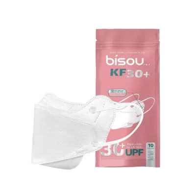 Khẩu Trang KF30+ Bisou Trắng Bịch 10 Cái